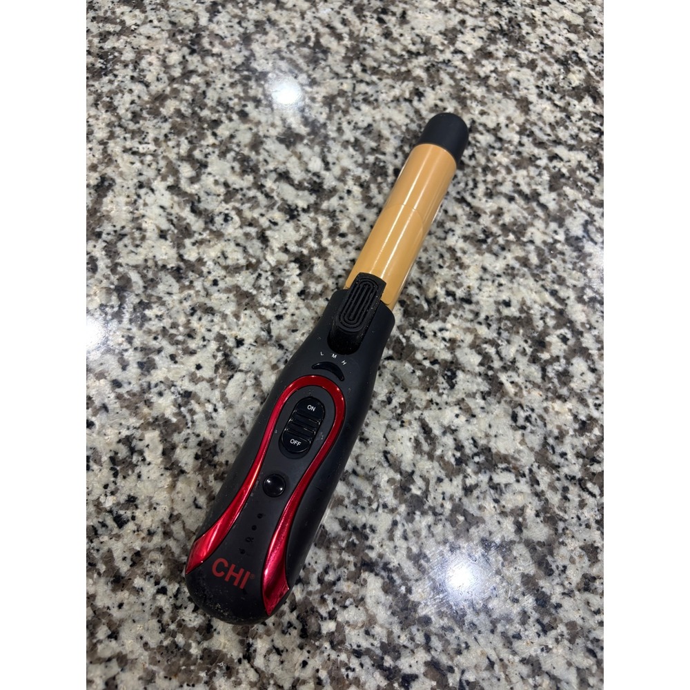 CHI Escape Cordless Curling Iron 1 Inch Ceramic Model GF8072 Black Red Gold